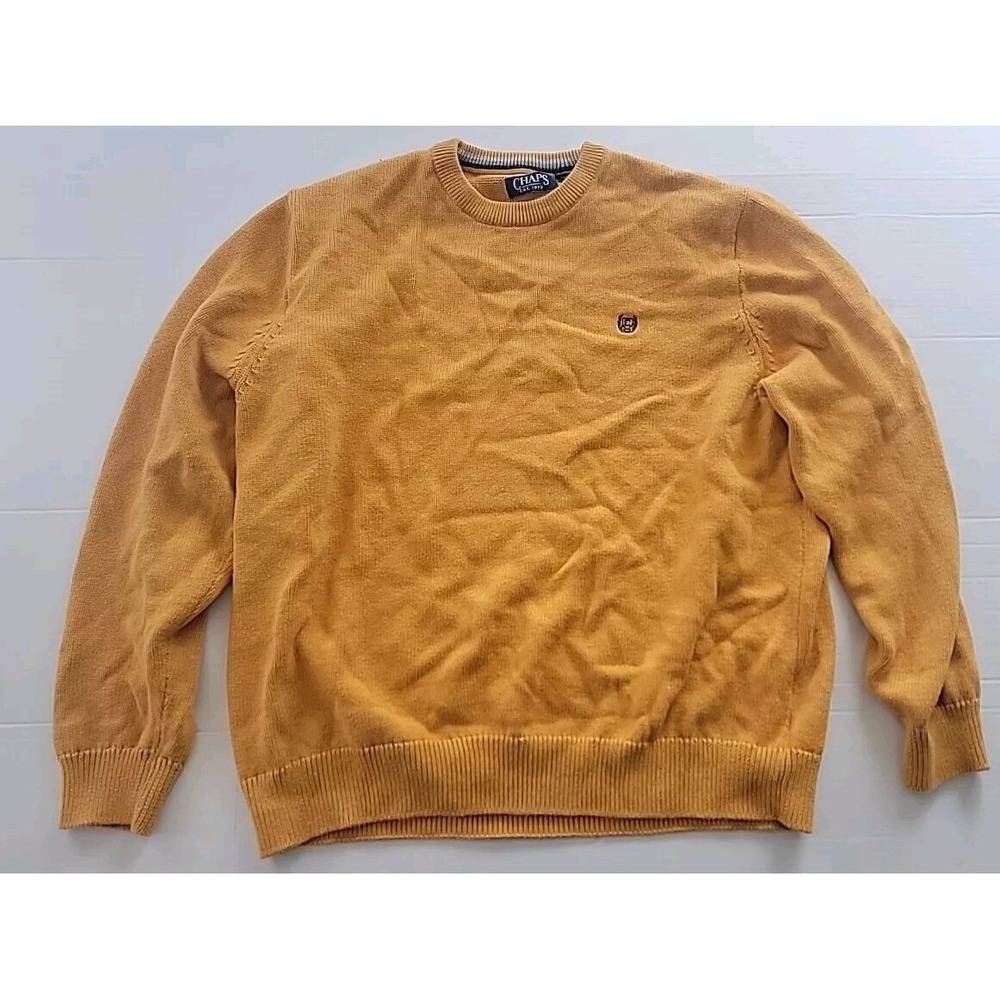 Chaps Yellow Pullover Sweater XXL Men's Long sleeve
